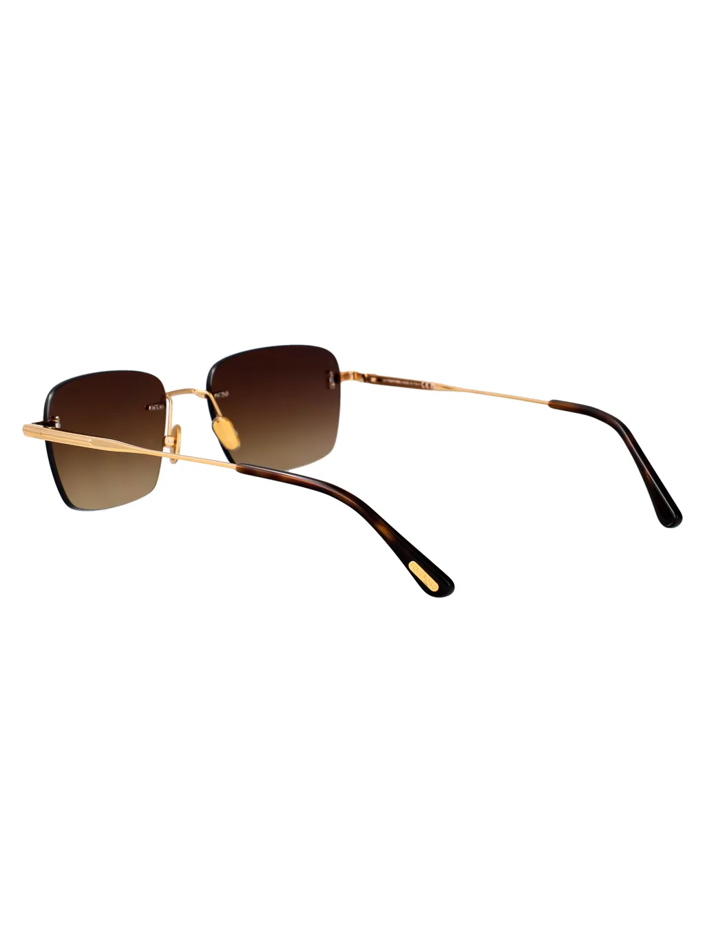 Rectangle-Frame Rimless Sunglasses