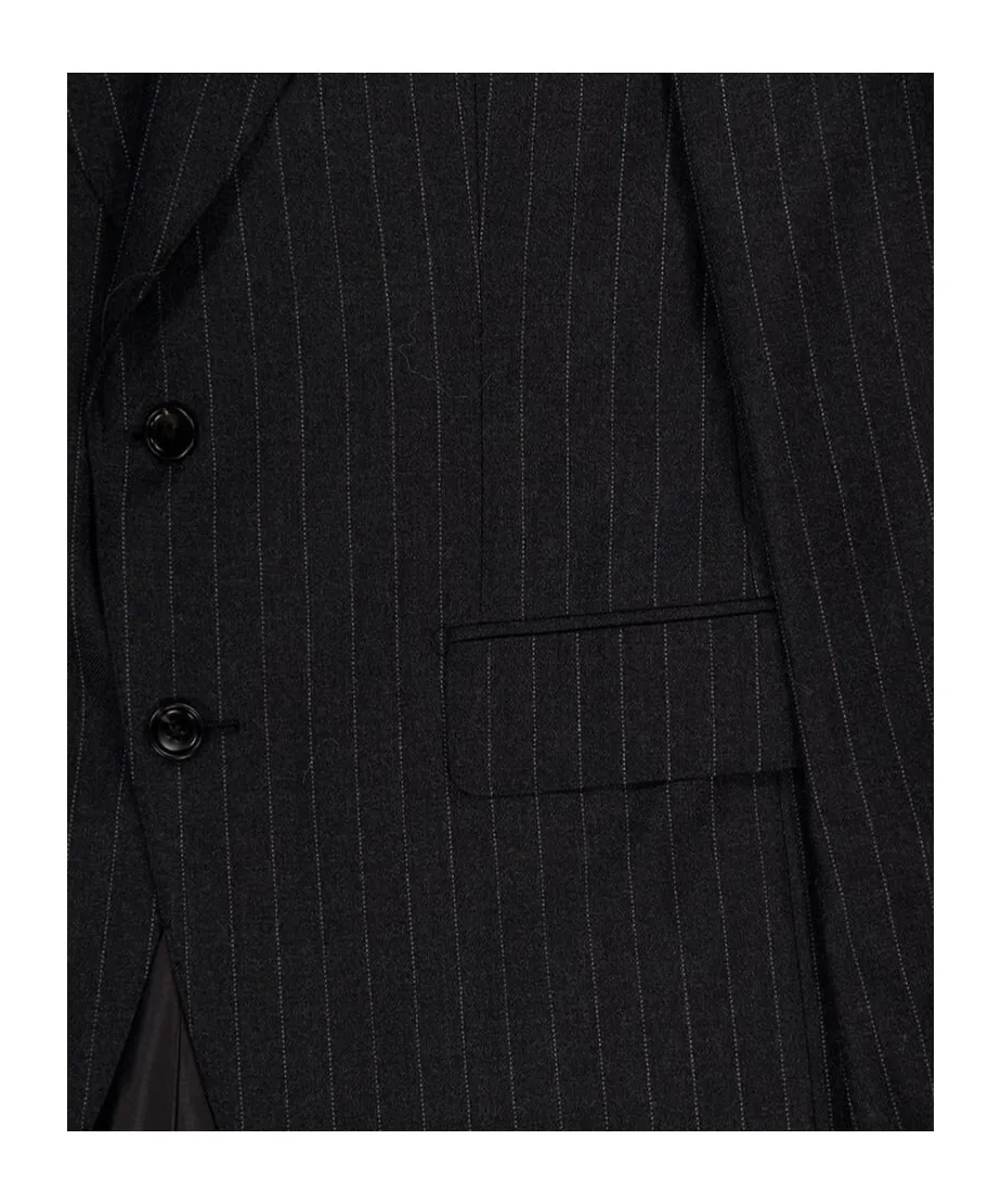 Pinstripe Single-Breasted Blazer