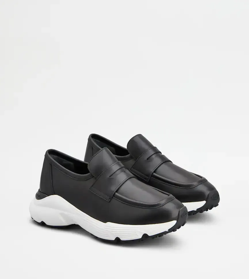 Leather Penny-Slot Sneakers