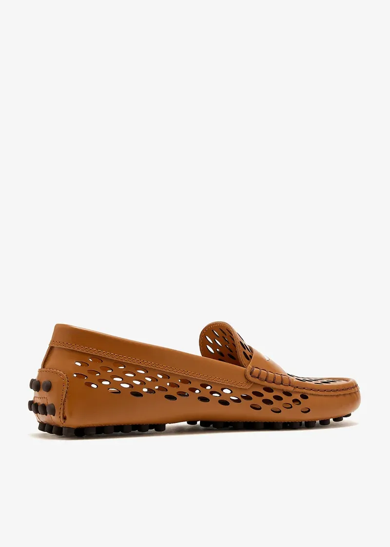 Logo Engraved Perforated Loafers