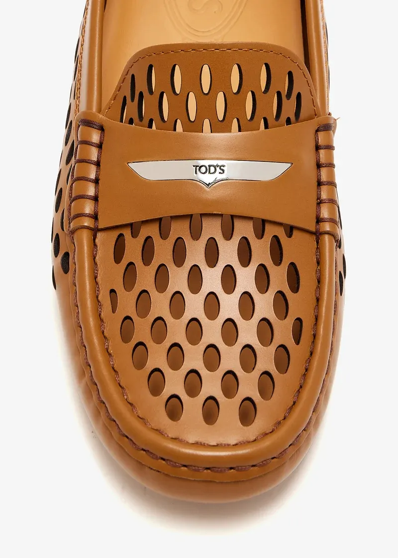 Logo Engraved Perforated Loafers