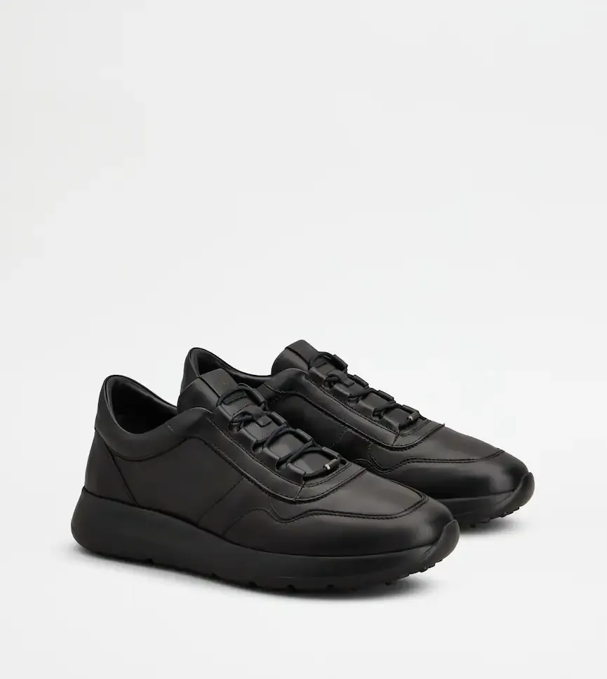 Leather Lace-Up Sneakers