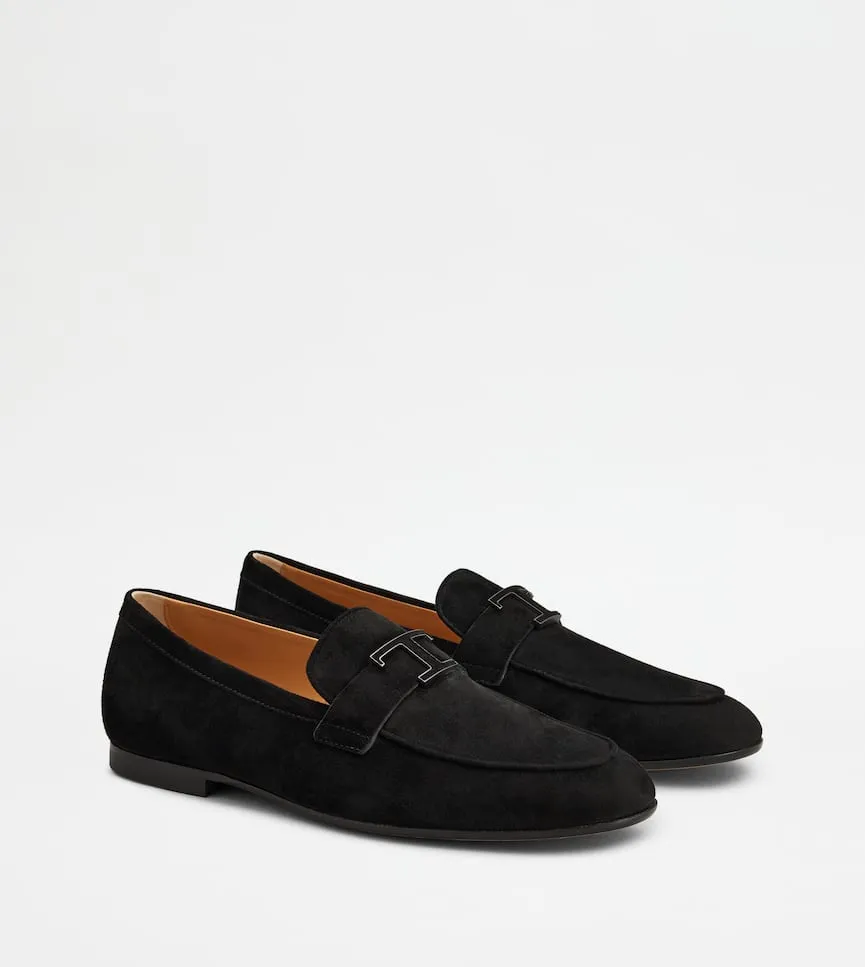 Logo-Plaque Suede Loafers