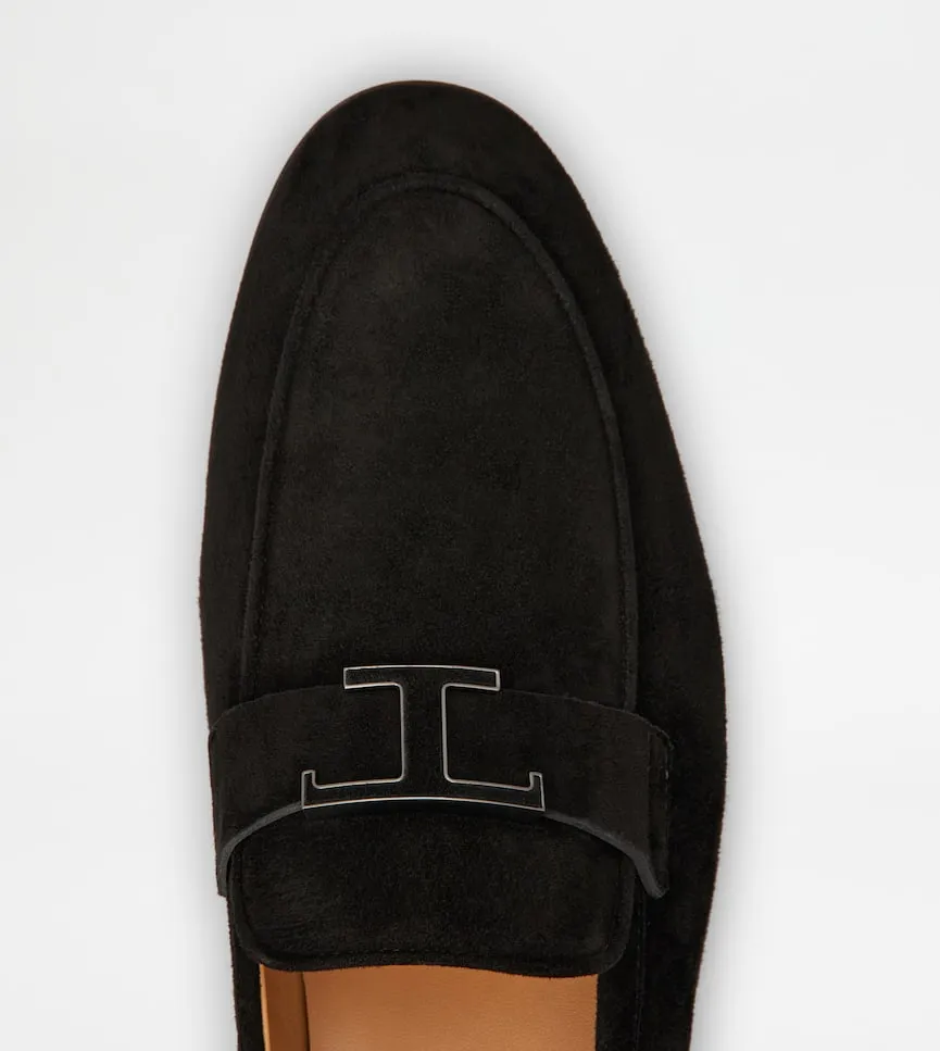 Logo-Plaque Suede Loafers
