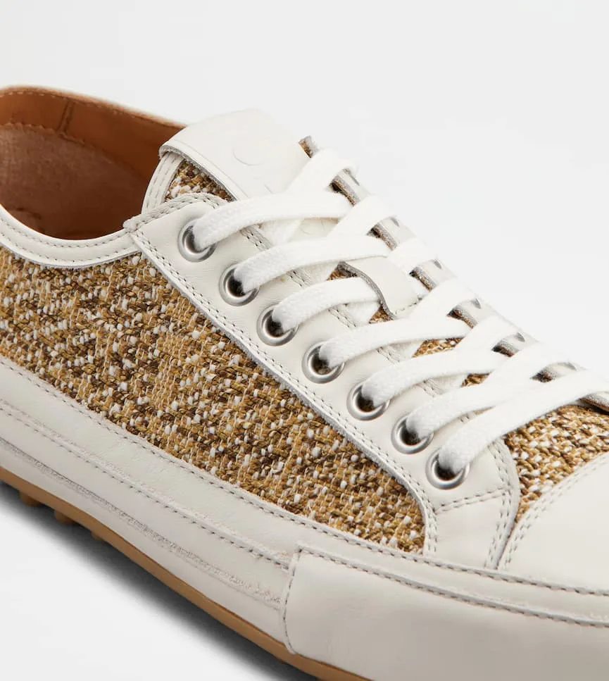 Lace-Up Tweed Sneakers