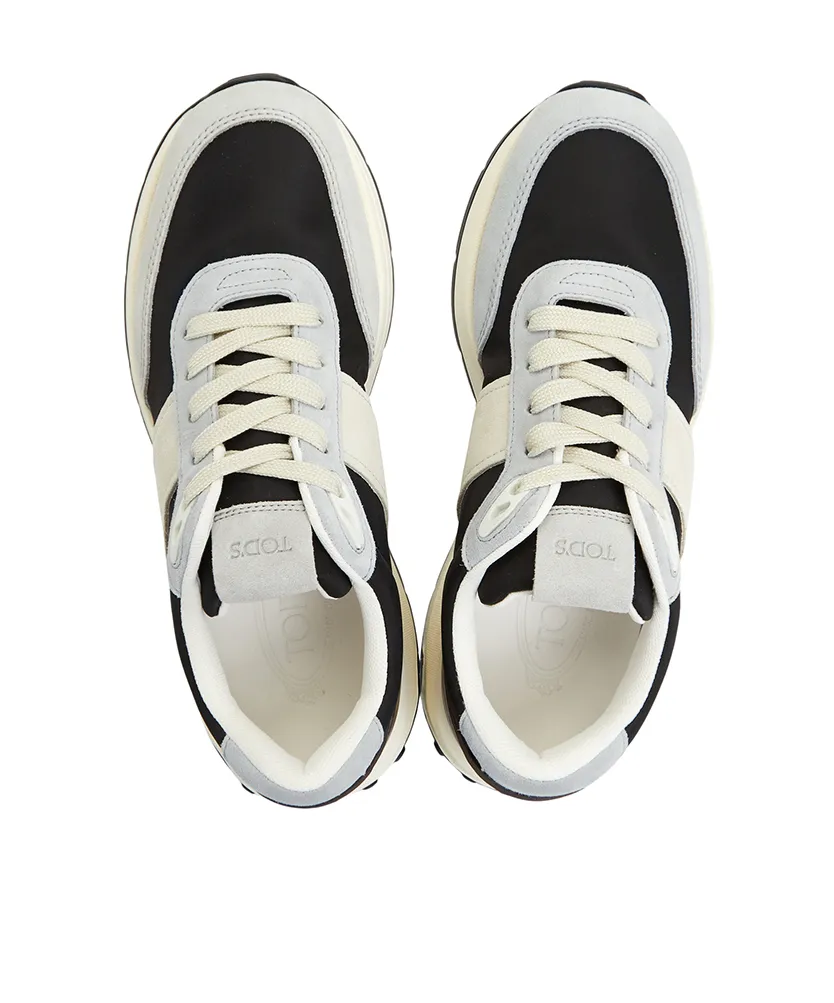 Suede-Panelled Sneakers