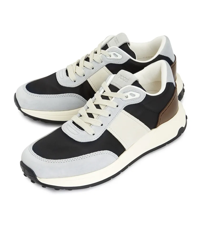Suede-Panelled Sneakers