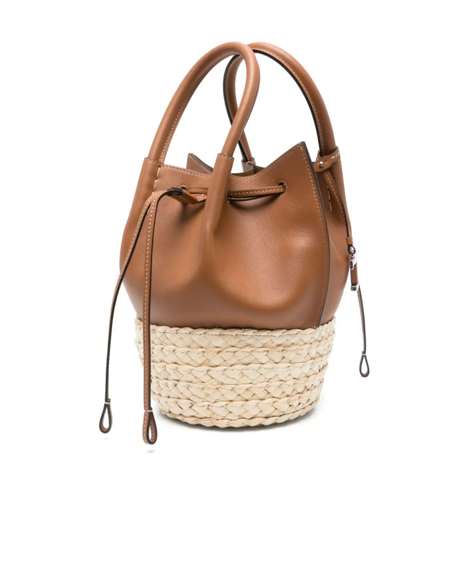 Logo Embossed Panelled Bucket Bag