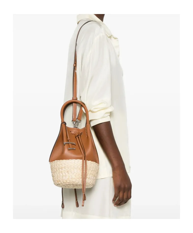 Logo Embossed Panelled Bucket Bag