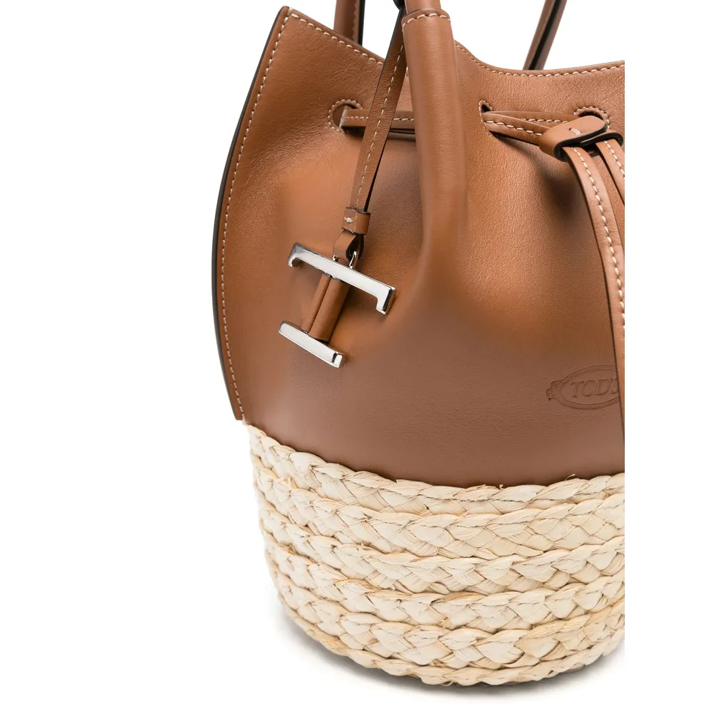 Logo Embossed Panelled Bucket Bag