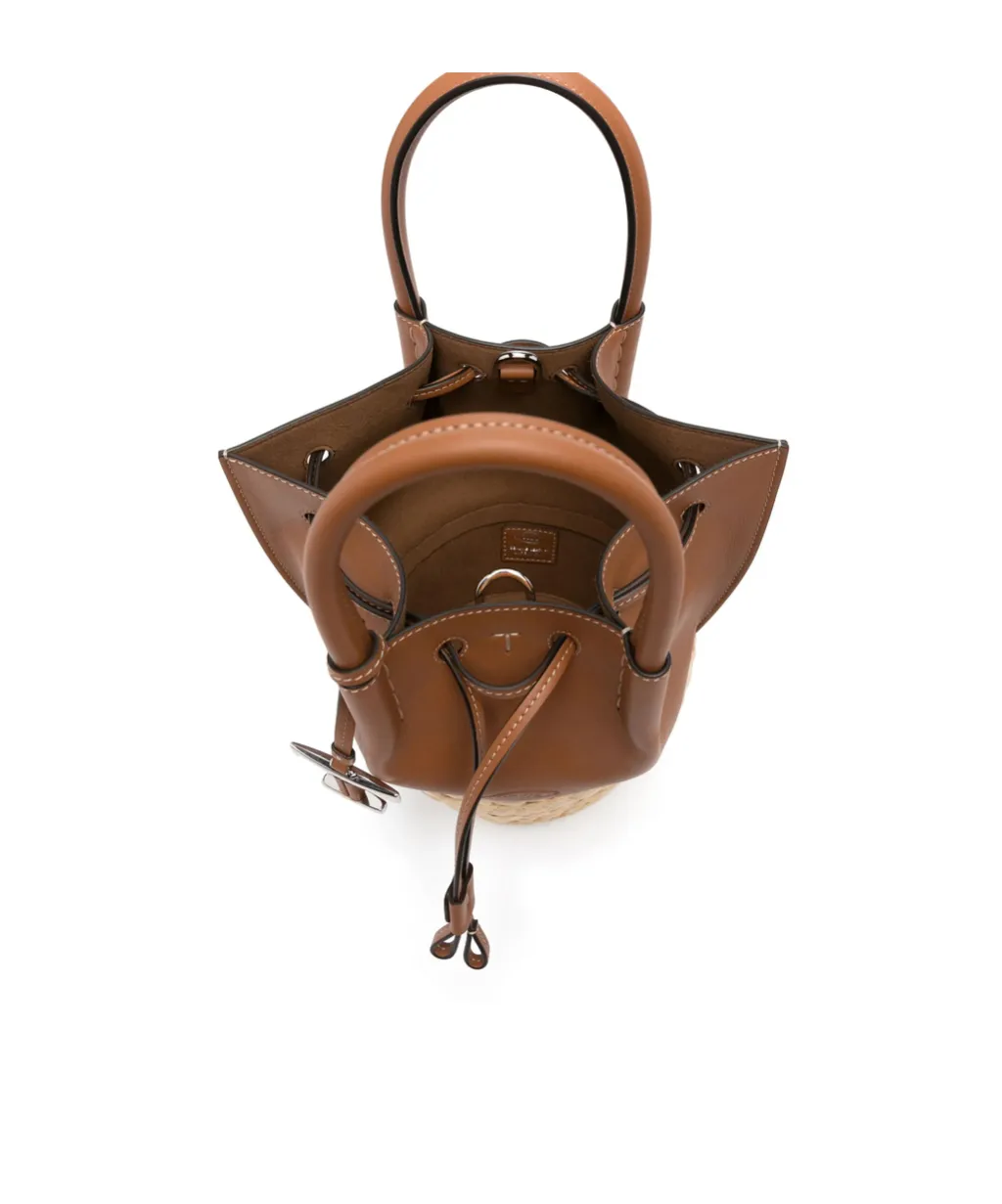 Logo Embossed Panelled Bucket Bag