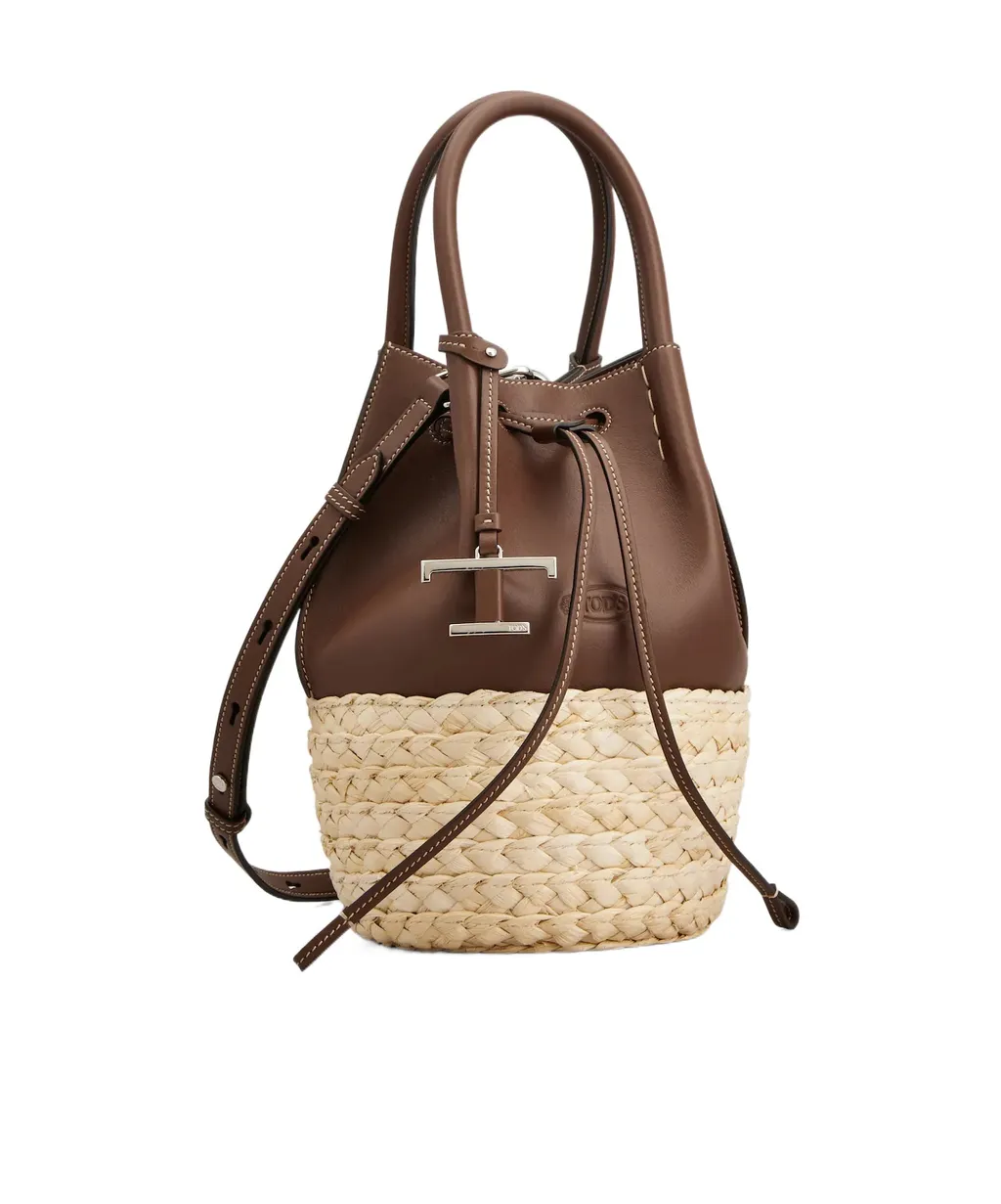 Logo Embossed Panelled Bucket Bag