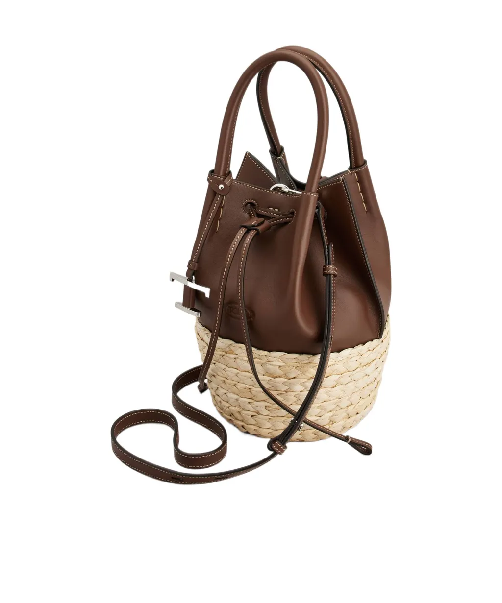 Logo Embossed Panelled Bucket Bag