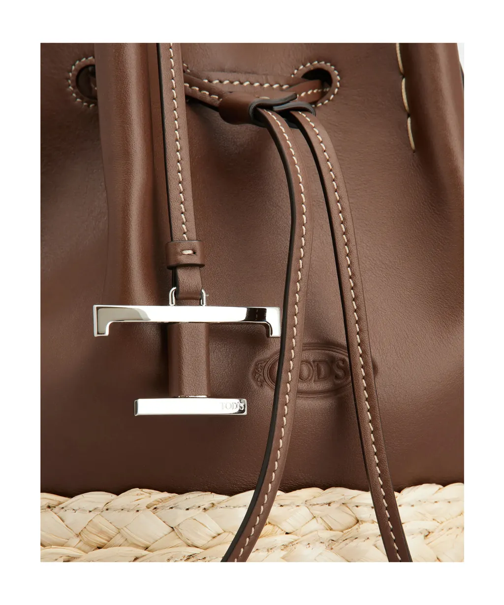 Logo Embossed Panelled Bucket Bag