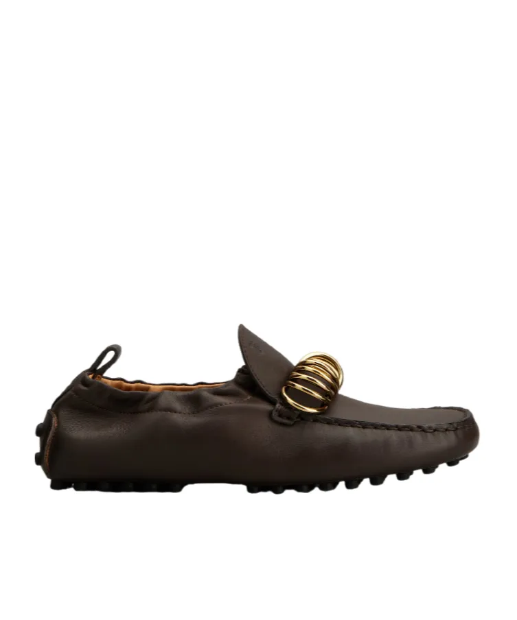 Ring Embellished Slip-On Loafers