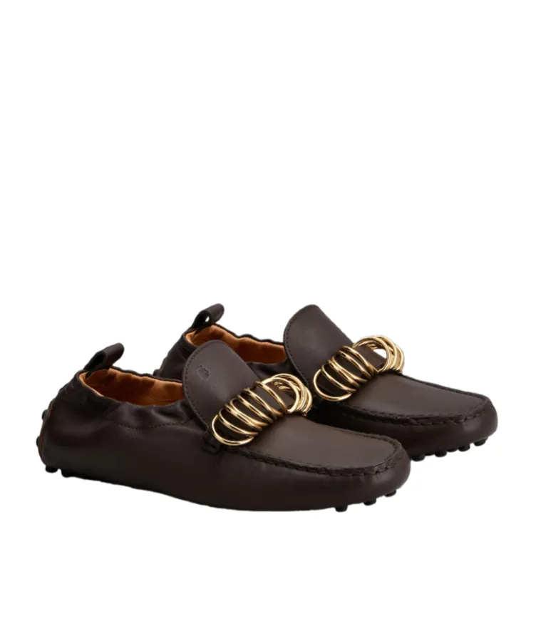 Ring Embellished Slip-On Loafers