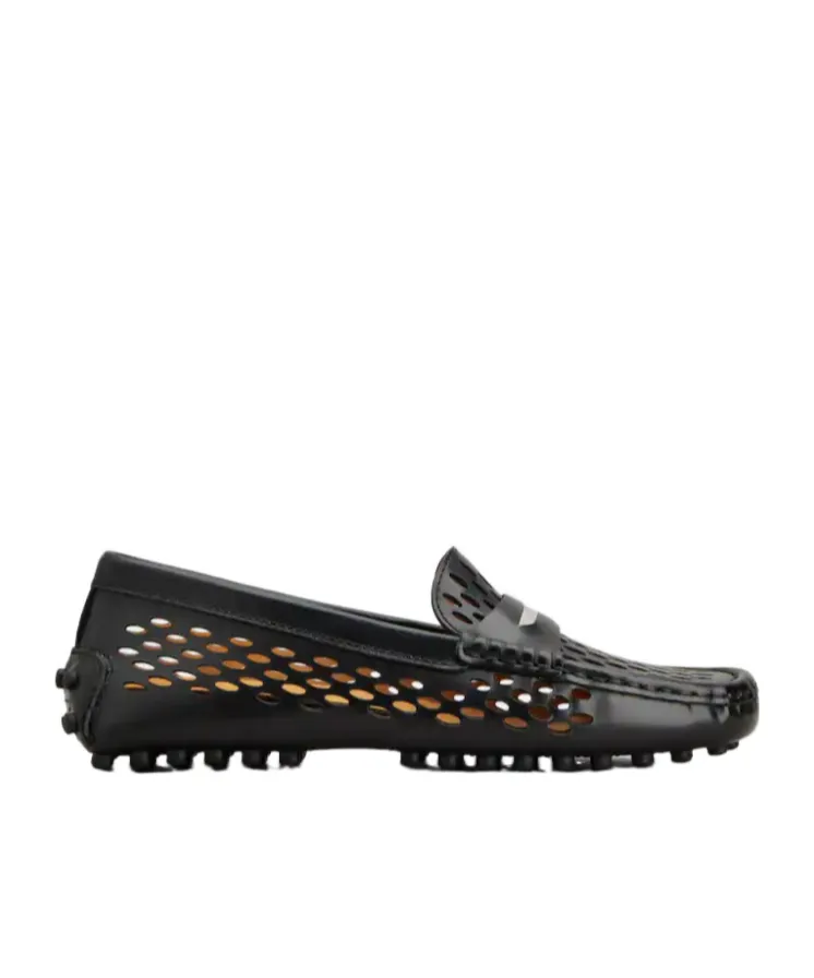 Logo Engraved Perforated Loafers