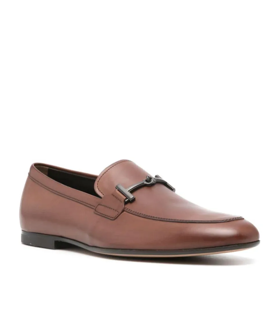 T Ring Leather Loafers