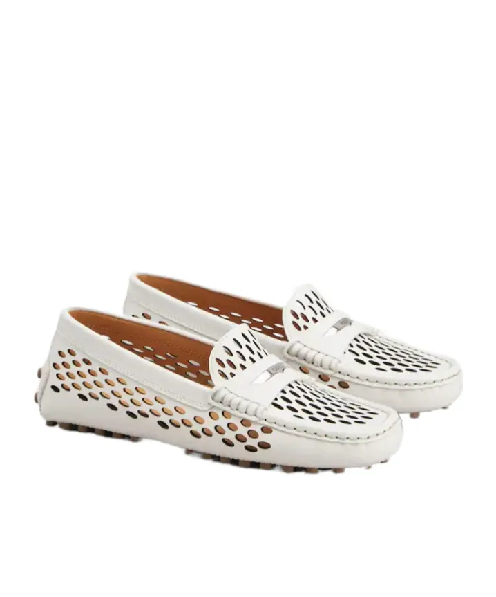 Logo Engraved Perforated Loafers