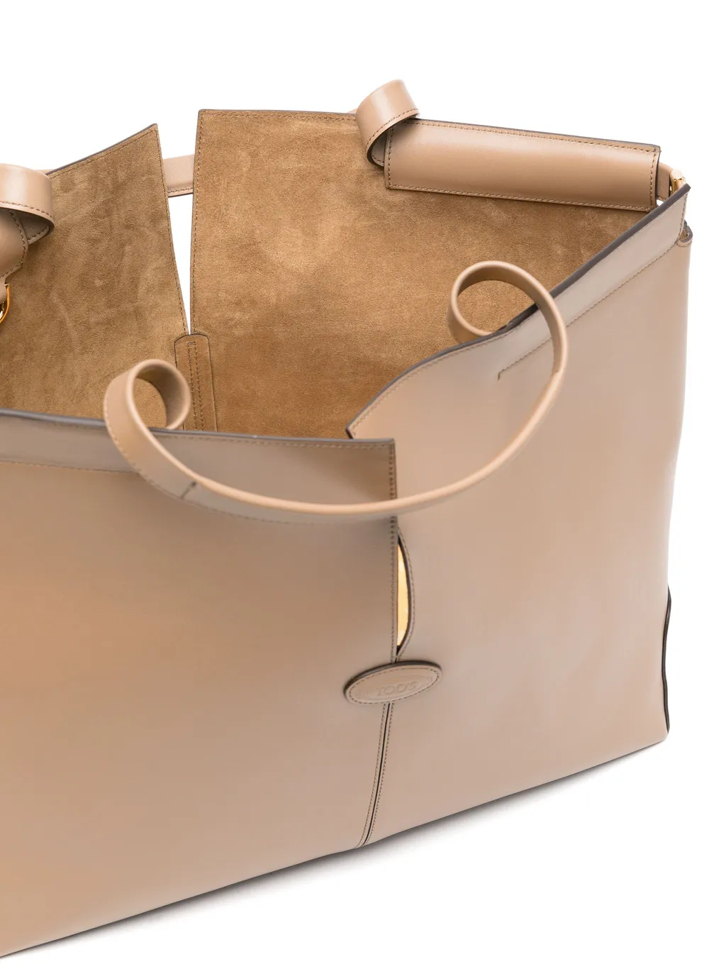 Slit-Detailed Top Handle Bag