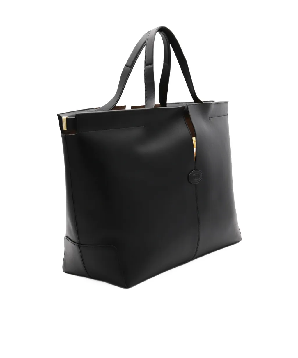 Slit-Detailed Top Handle Bag