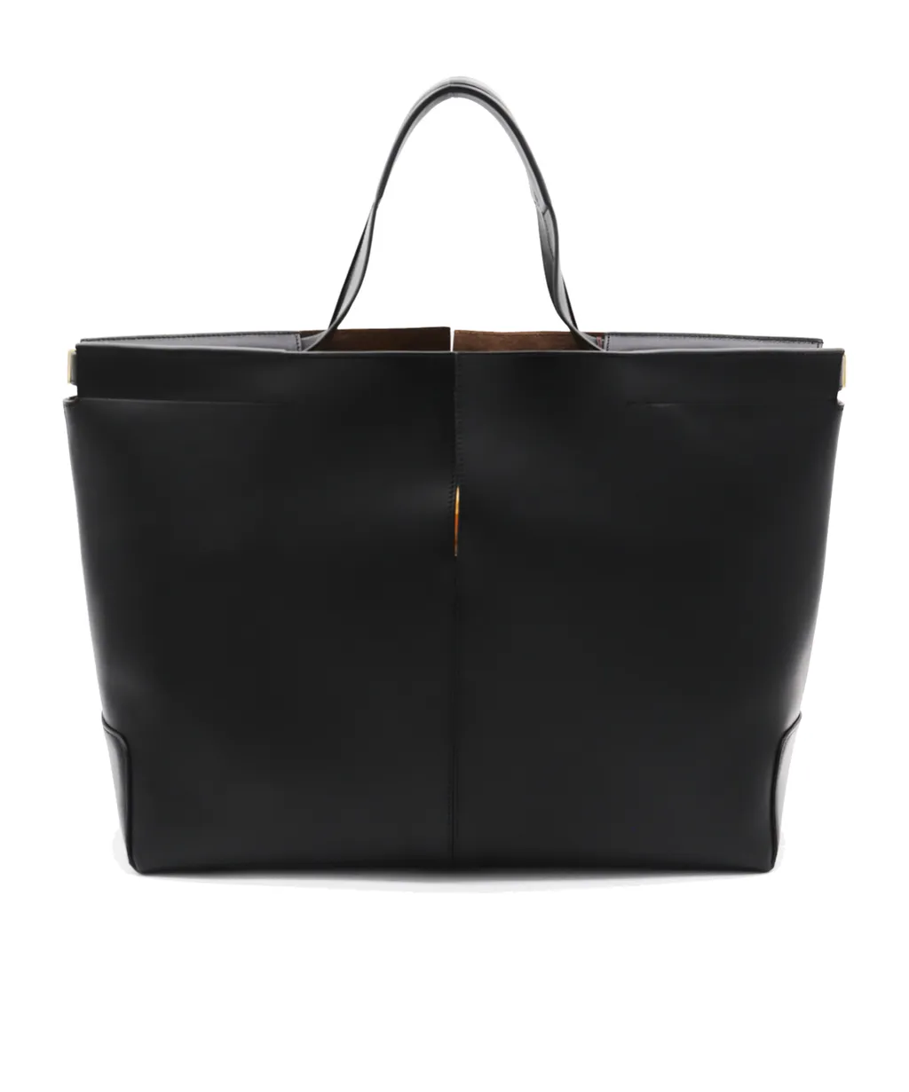 Slit-Detailed Top Handle Bag