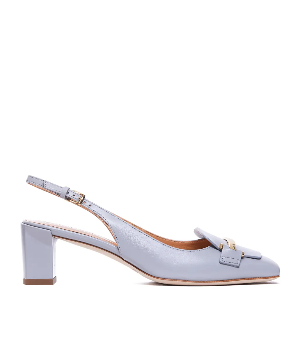 Logo Engraved Slingback Pumps