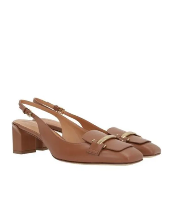 Logo Engraved Slingback Pumps