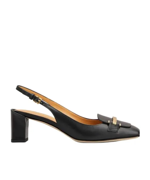 Logo Engraved Slingback Pumps