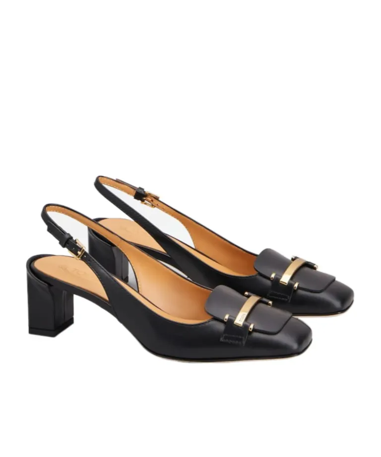 Logo Engraved Slingback Pumps