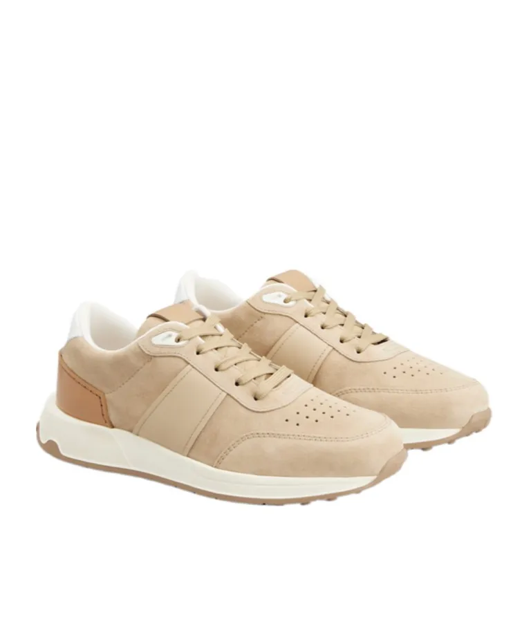 Panelled Lace-Up Sneakers