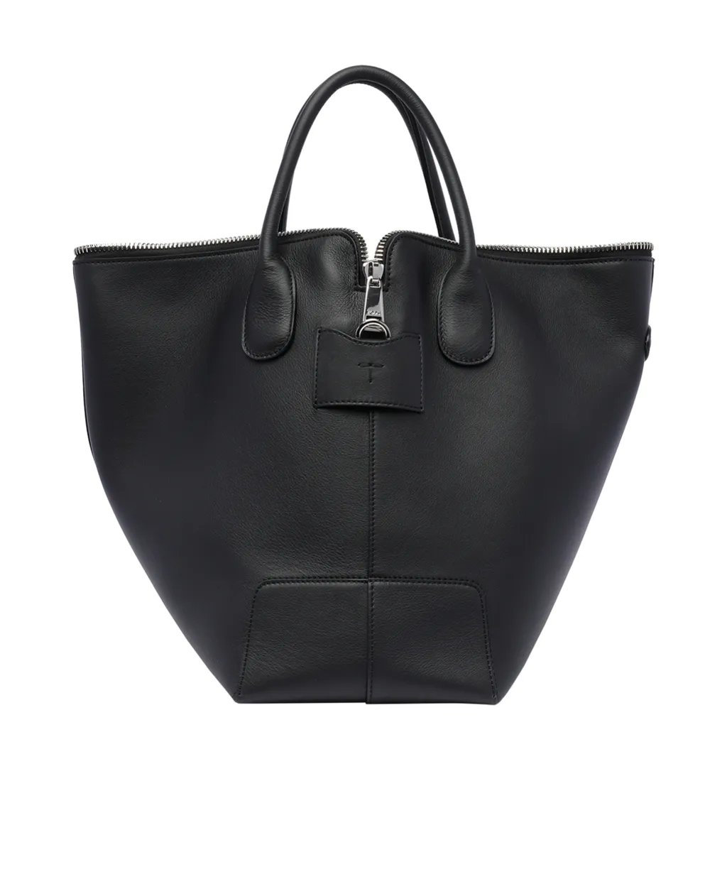 Zipped Medium Top Handle Bag