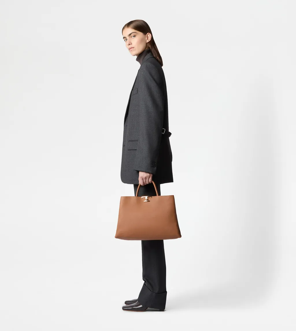 T Timeless Logo Plaque Medium Tote Bag