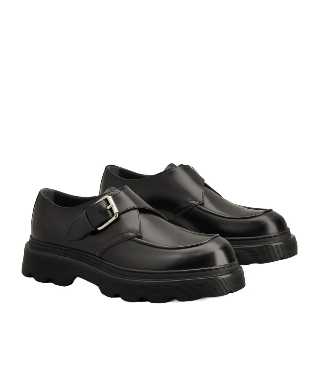 Leather Buckle Loafers