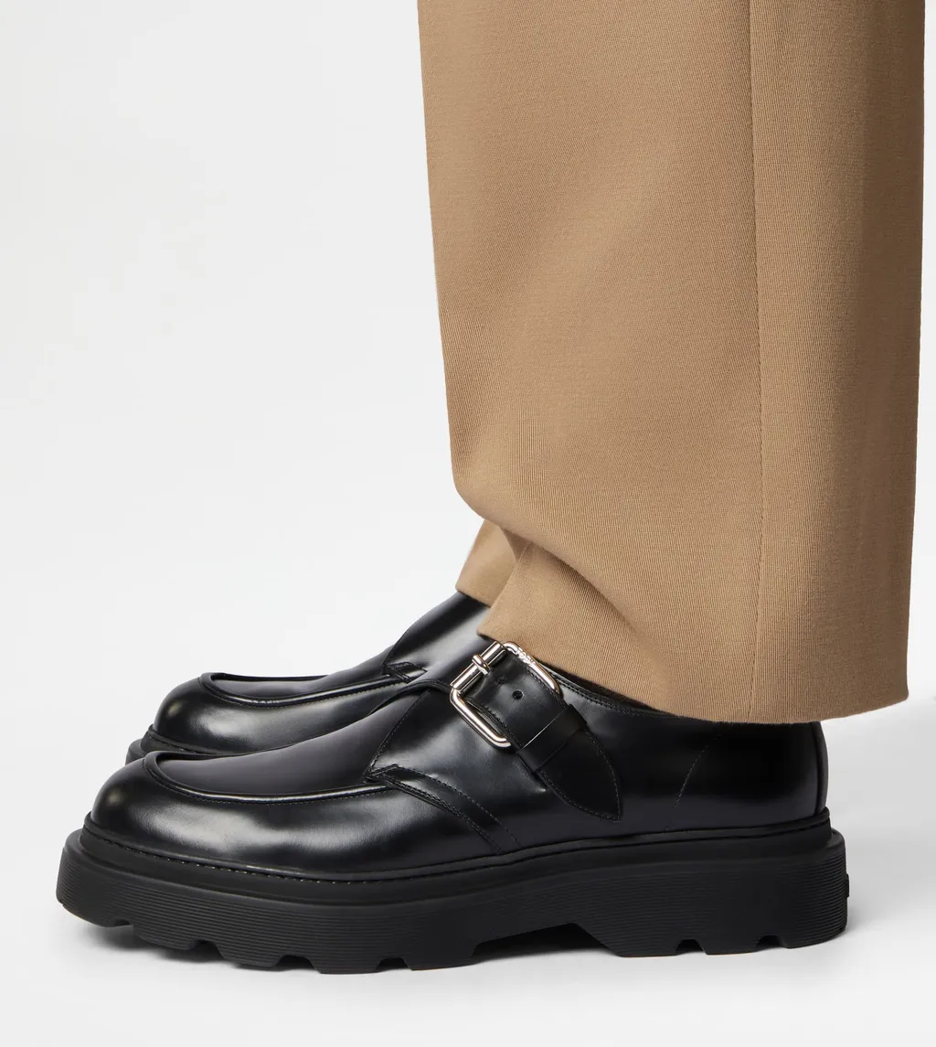Leather Buckle Loafers