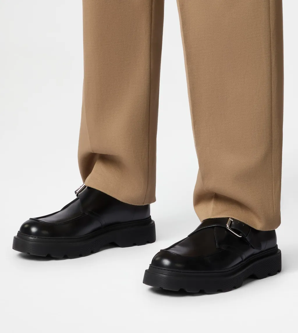 Leather Buckle Loafers