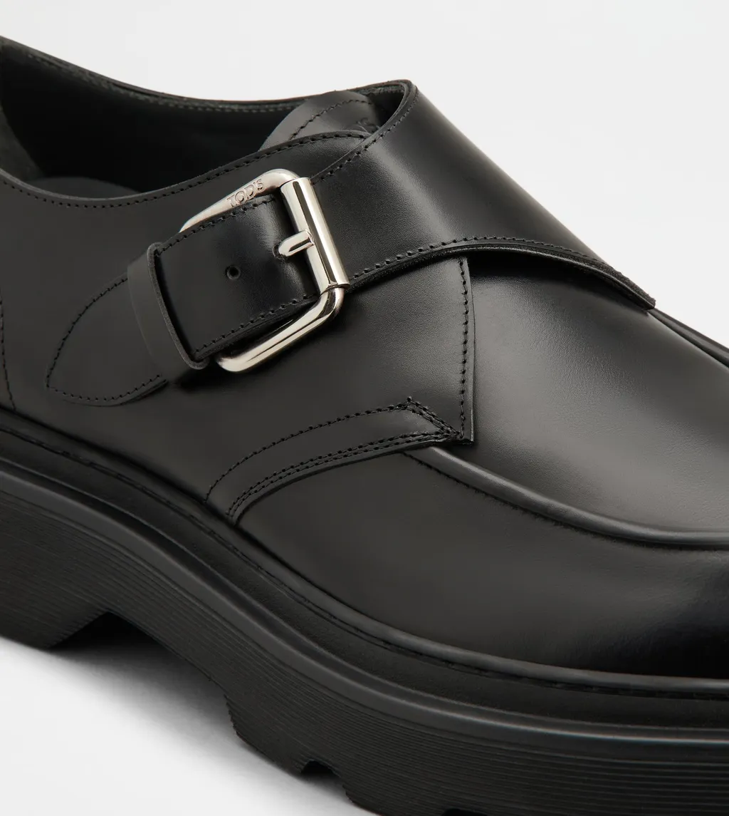 Leather Buckle Loafers