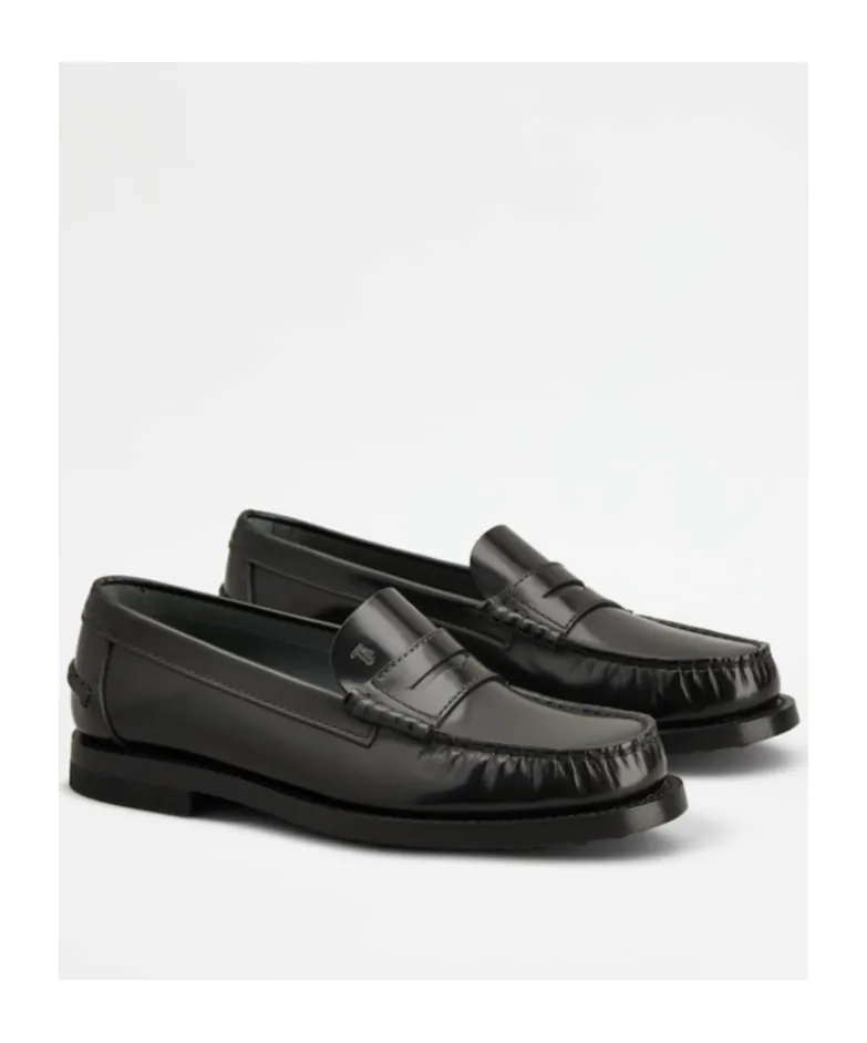 Logo Embossed Penny Loafers