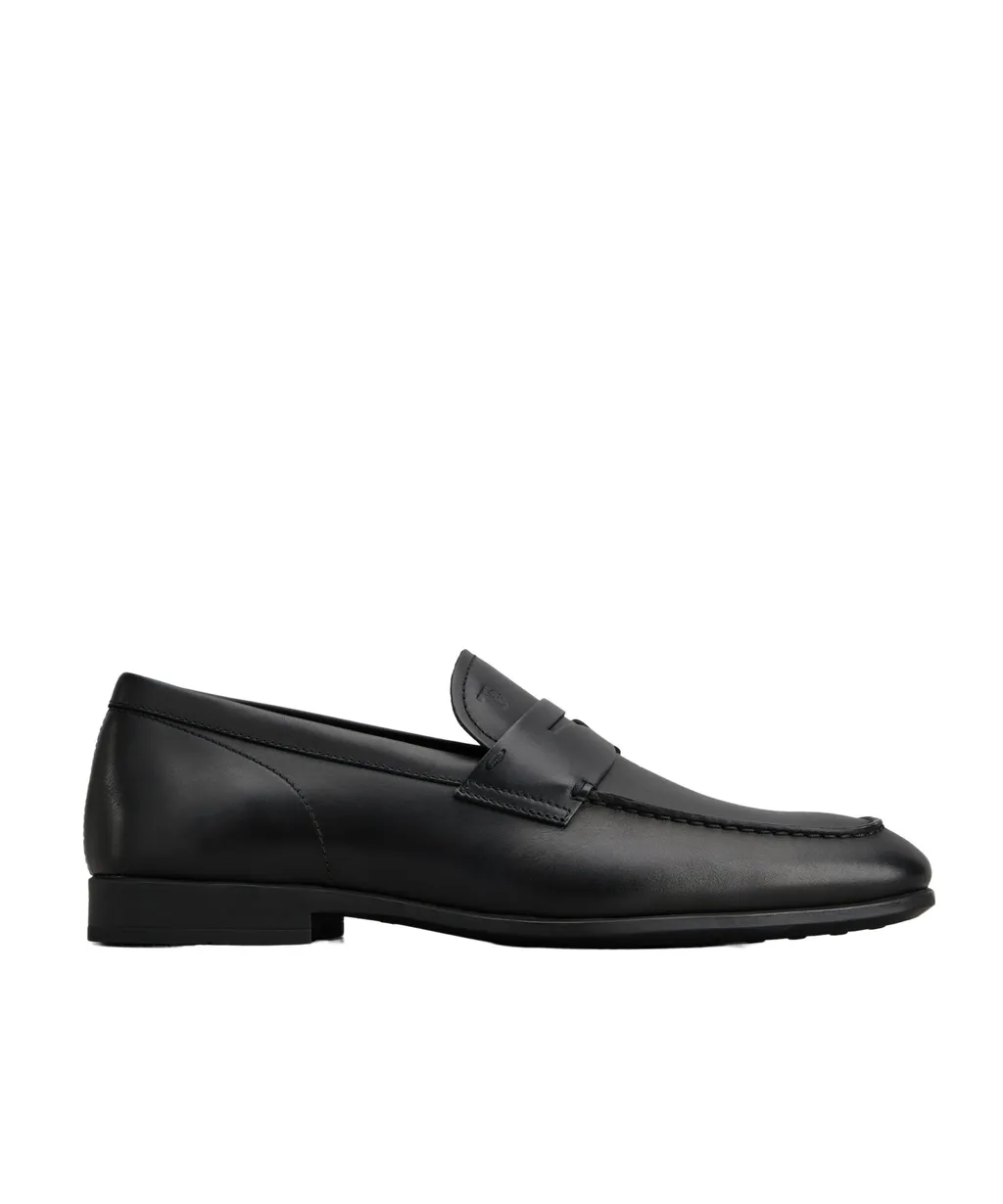 Square-Toe High-Shine Loafers