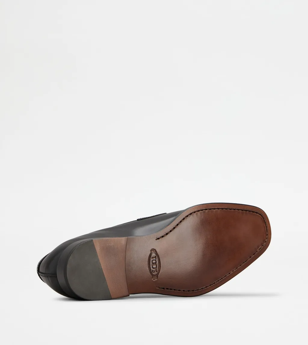 Square-Toe High-Shine Loafers