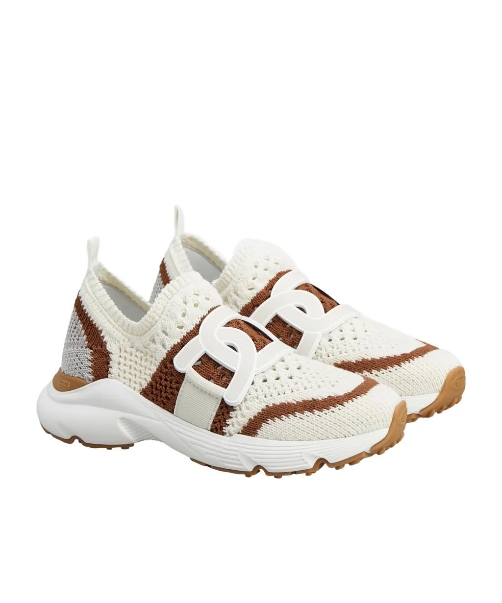 Logo Patch Knit Slip-On Sneakers