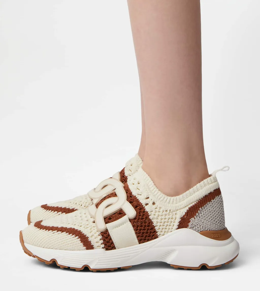 Logo Patch Knit Slip-On Sneakers