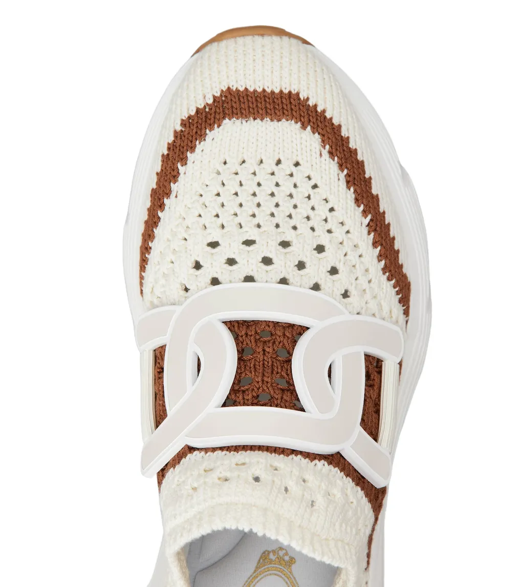 Logo Patch Knit Slip-On Sneakers