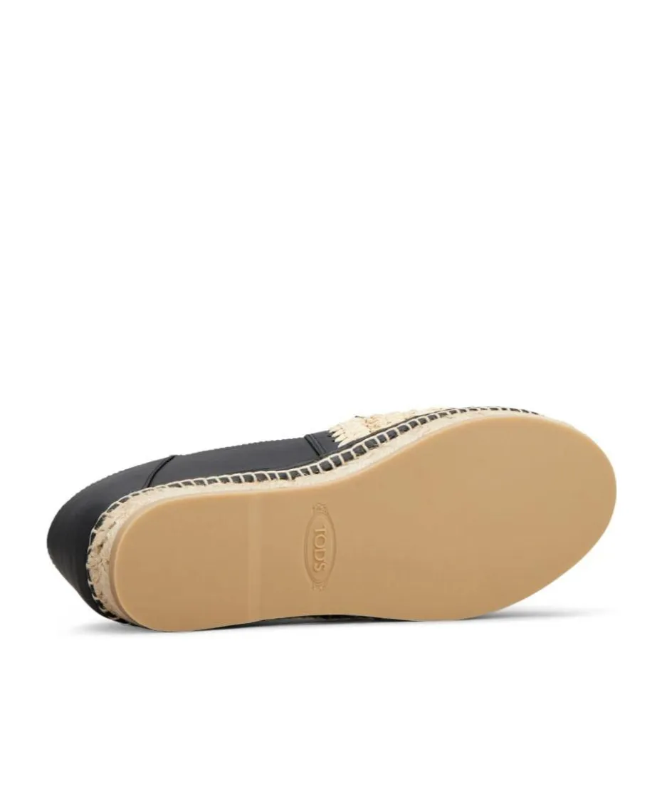 Woven-Raffia Leather Espadrilles