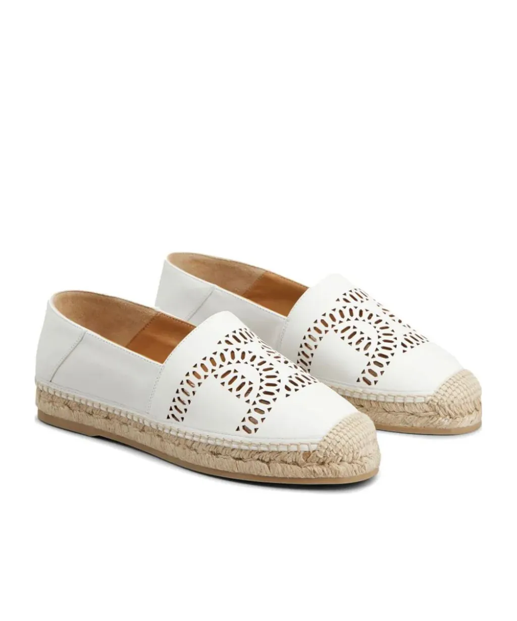 Logo-Perforated Slip-On Espadrilles