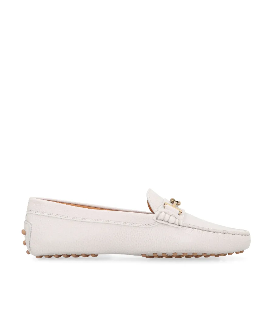 Logo Plaque Round Toe Loafers