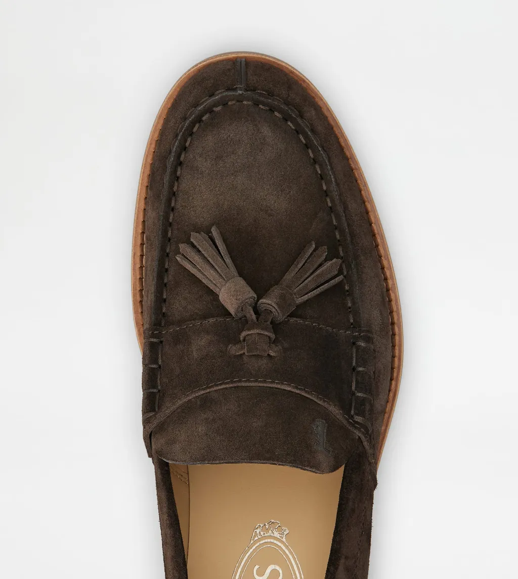 Logo-Debossed Suede Loafers