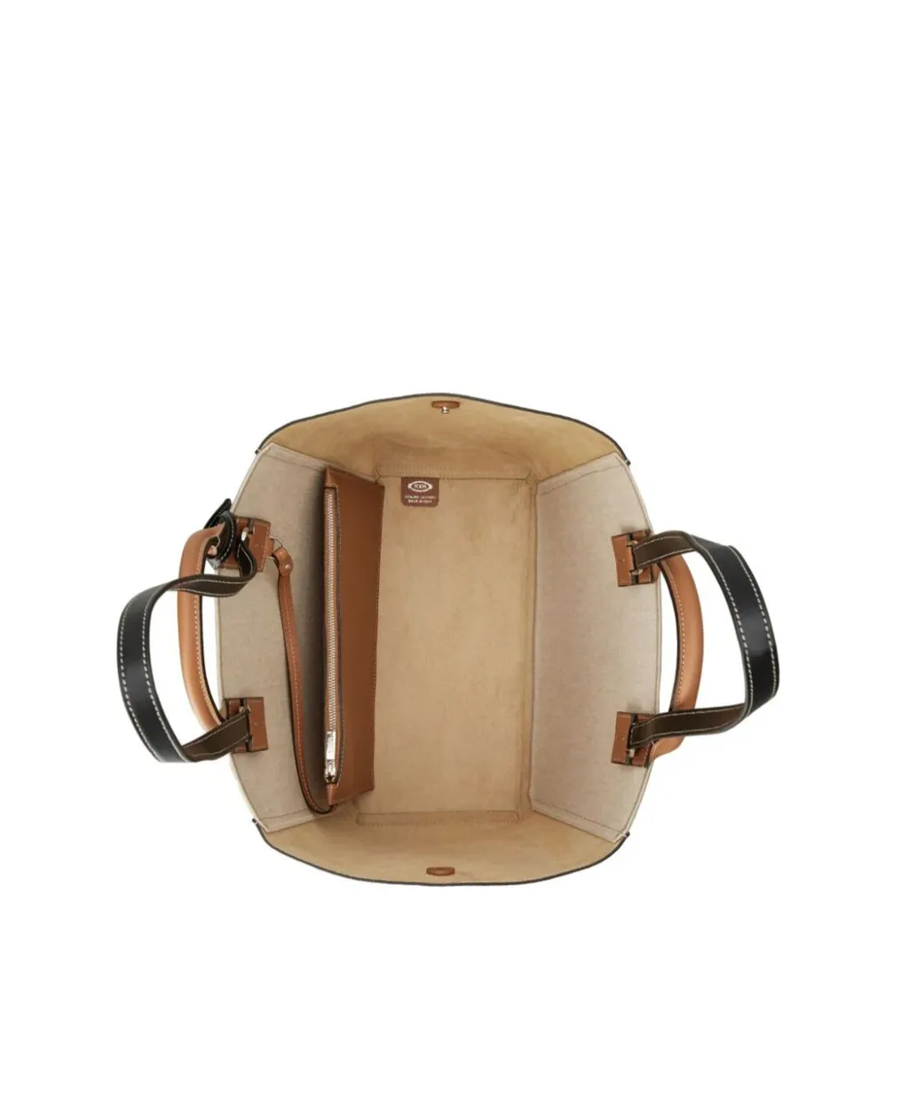 Panelled Top Handle Bag
