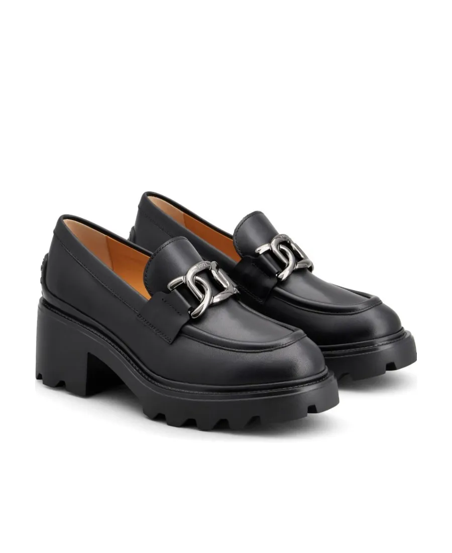 Logo-Buckle Almond Toe Loafers