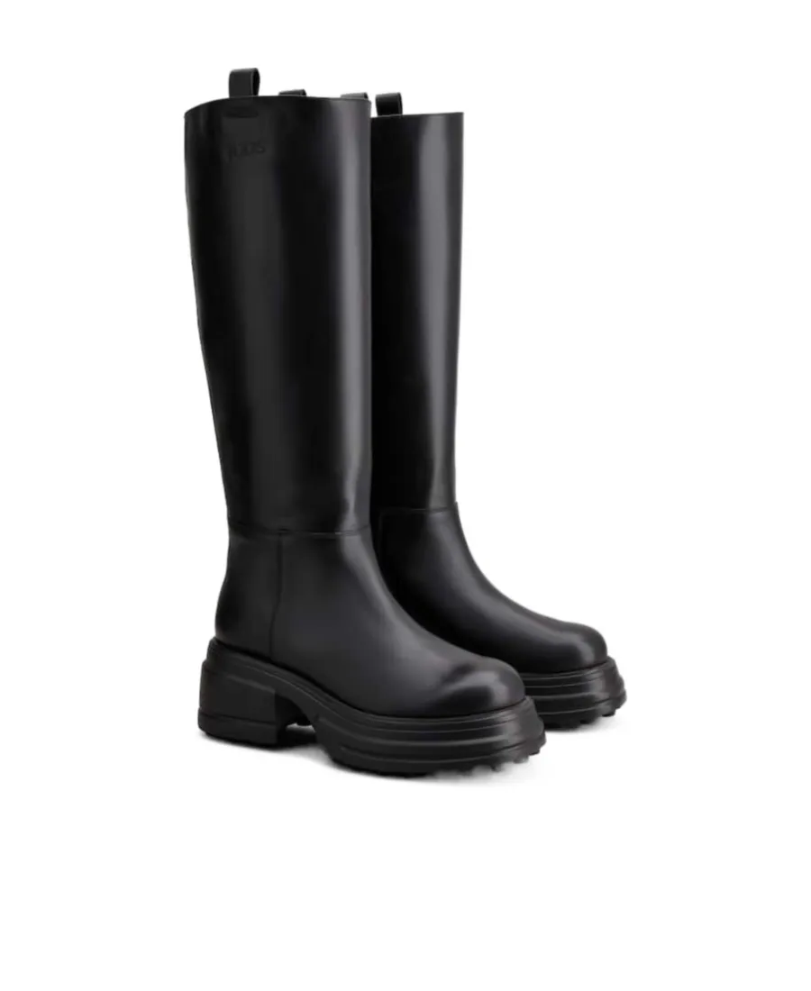 Logo Embossed Knee-Length Boots